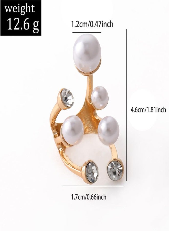 kepvrio Pearl Ring for Women Promise Stacking Pearl Rings Adjustable Open Pearls Finger Ring Trendy Personality Christmas Pearls Jewerly Prom Dress Jewerly (Style-A) - Image 5